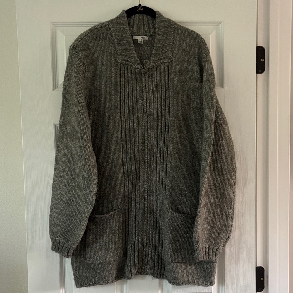 NWOT Amuse Society grandpa cardigan sweater jacket zip up chunky BoHo